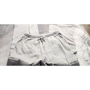 NWT Victoria's Secret XXL Heather Gray Ivy Fleece Wide Leg Cargo Sweatpants